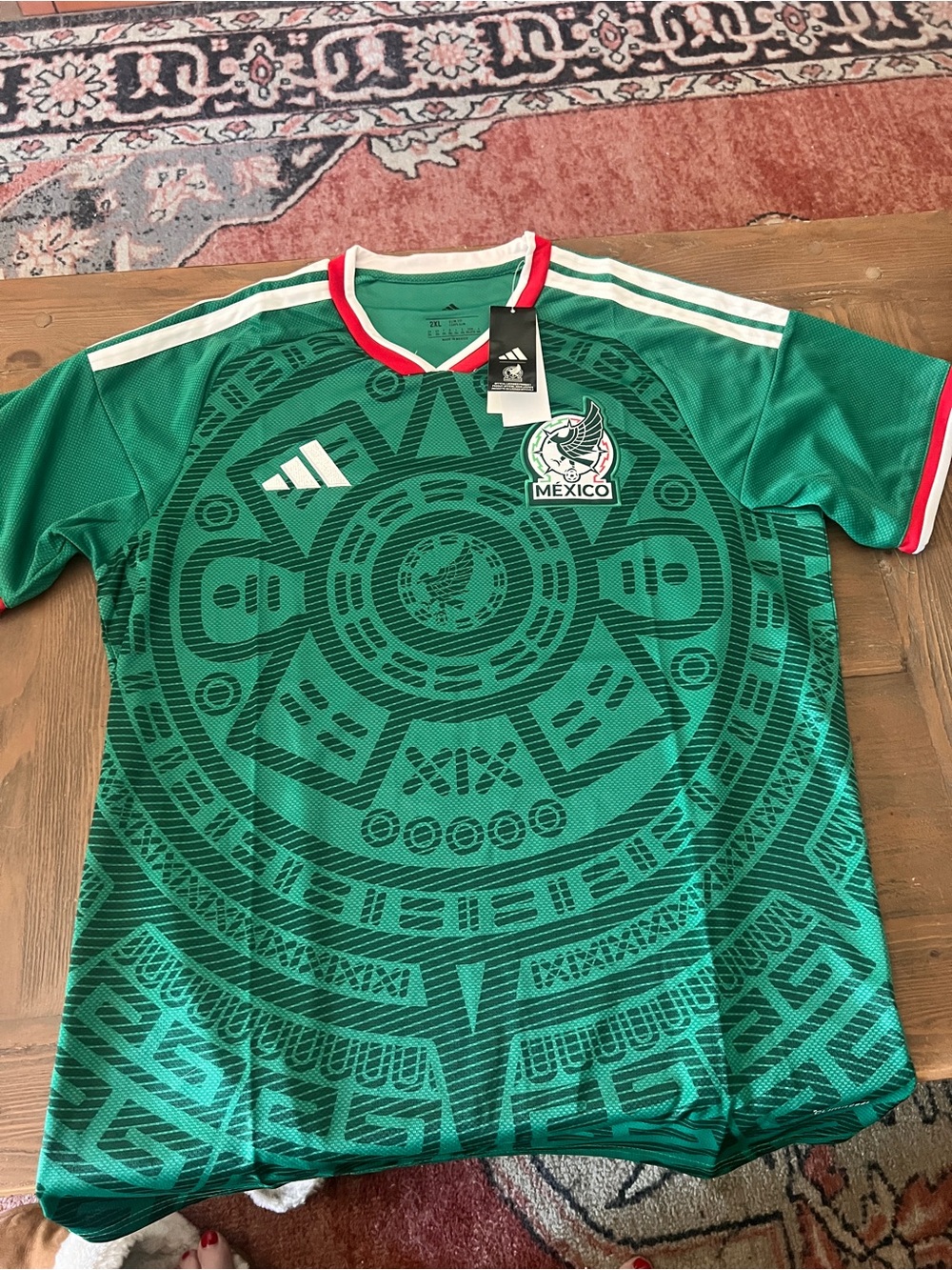 Adidas Mexico Green Red Soccer Jersey| XXL fits like a Men’s Large - Picture 5 of 13
